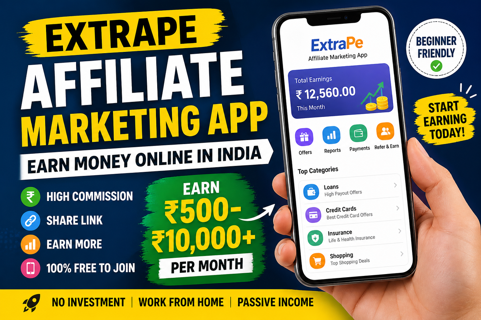 Earn passive income by Extrape Affiliate Marketing App